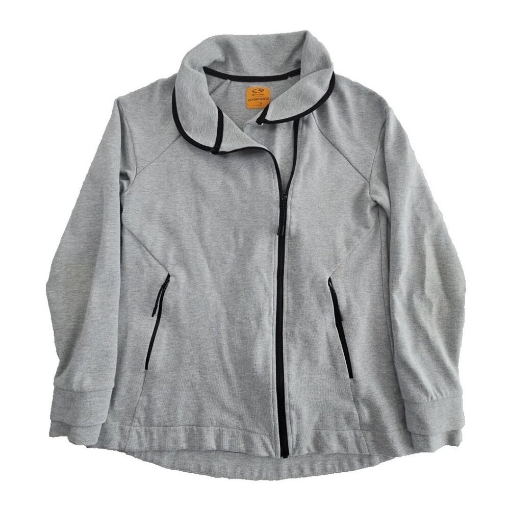Champion‎ Victory Fleece Full Zip Jacket Women's M Gray Long Sleeve Performance